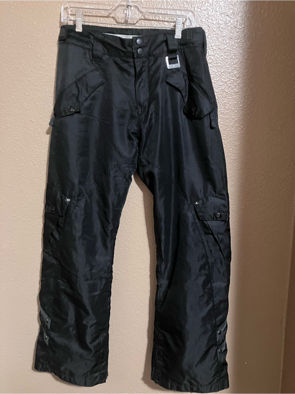 Women's Black Cargo Snow Pants with Utility Pockets